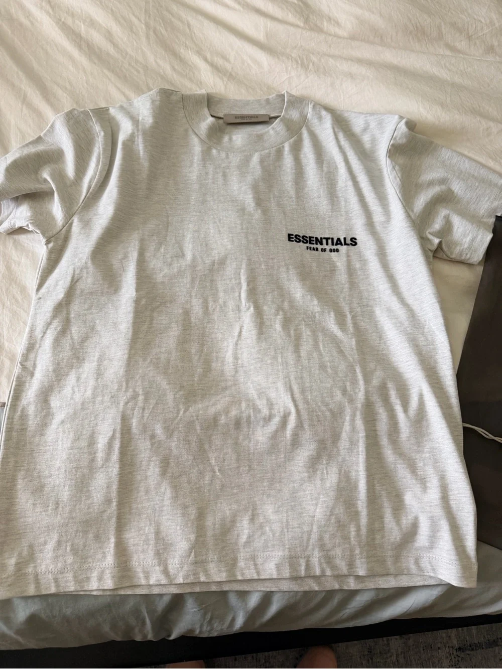 New Fear of God Essentials Short Sleeve Tee in Light Grey